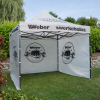 Weber #Werkeholics Easy-Up Zelt 3 x 3 m inkl. 3 Seitenwände grau