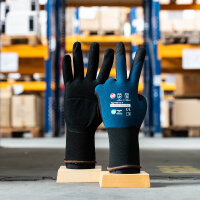 Nitril Sandy Feinstrickhandschuhe schwarz/blau 12er Pack