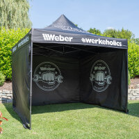 Weber #Werkeholics Easy-Up Zelt 3 x 3 m inkl. 3 Seitenwände schwarz